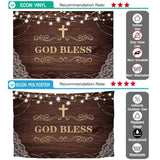 Allenjoy God Bless Glitter Lights Wood Backdrop for First Communion - Allenjoystudio