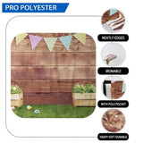 Allenjoy Wooden Easter Eggs Rabbit Colorlful Flag Backdrop - Allenjoystudio