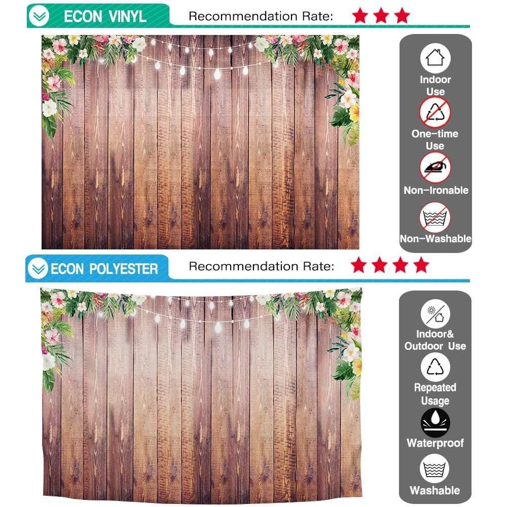 Allenjoy Wooden Board Tropical Plants Flowers Glitter Mother's Day Backdrop - Allenjoystudio