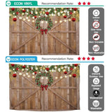 Allenjoy Wooden Door Christmas Xmas Flower Ring Light Sparling Backdrop - Allenjoystudio