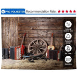 Allenjoy Wooden House Guitar Accordion Wheel Backdrop - Allenjoystudio