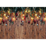 Allenjoy Wooden Backdrop with Light Leaves for Mother's Day Wedding