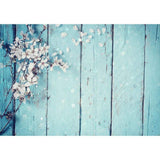 Allenjoy Prom Backdrop Shiny Lights Blue Wooden Backdrop