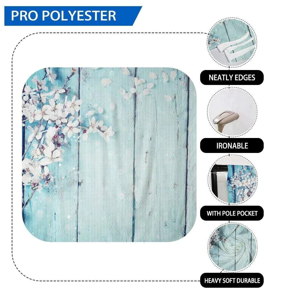 Allenjoy Prom Backdrop Shiny Lights Blue Wooden Backdrop - Allenjoystudio