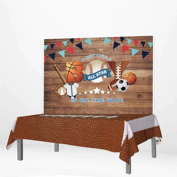 Allenjoy Wooden Sports AllStar Backdrop Baseball Tablecloth Allenjoy