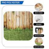 Allenjoy Wood Wall Spring Backdrop Green Leaves Decor Grass Floor - Allenjoystudio