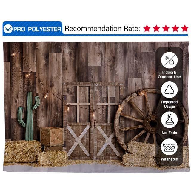 Allenjoy Wooden Western Cowboy Cactus Background Designed by Panida Phillips - Allenjoystudio