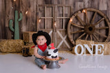 Allenjoy Wooden Western Cowboy Cactus Background Designed by Panida Phillips