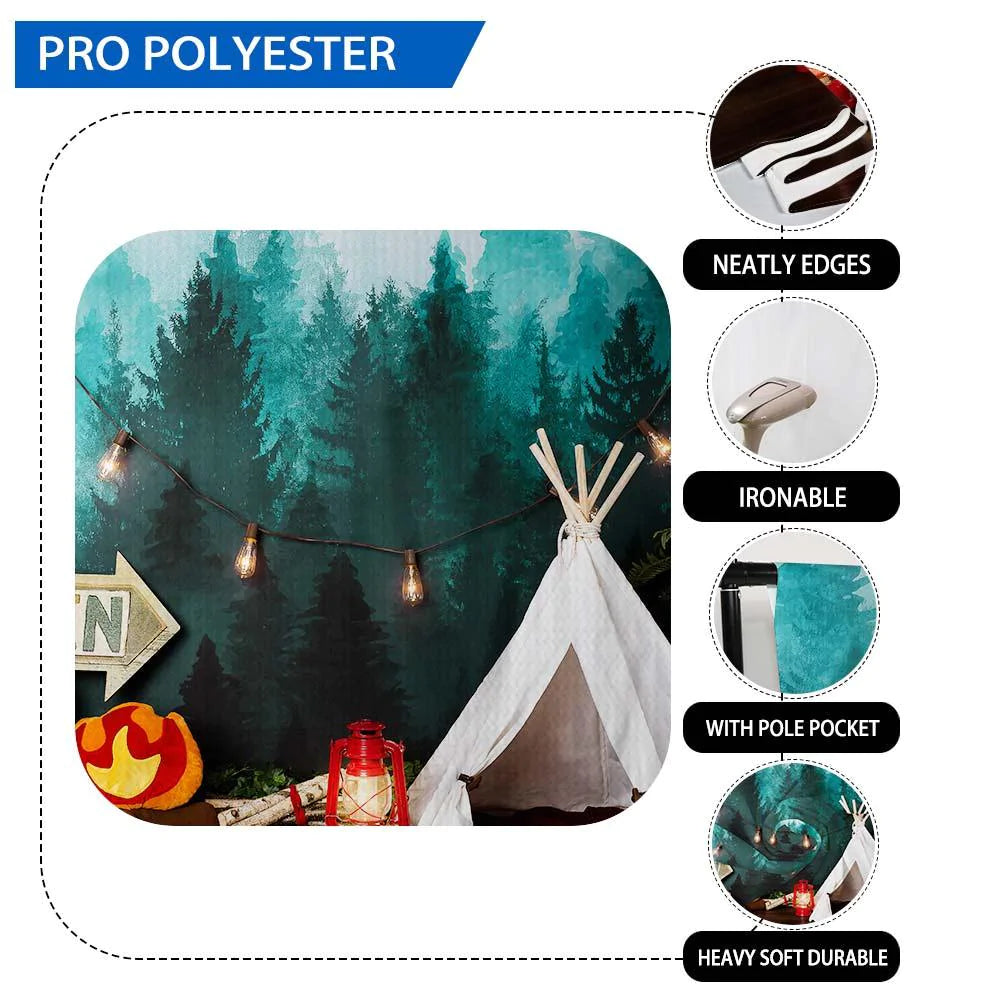 Allenjoy Forest Camping Tent Campfire Backdrop Designed by Panida Phillips - Allenjoystudio