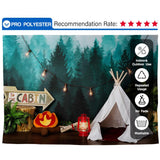 Allenjoy Forest Camping Tent Campfire Backdrop Designed by Panida Phillips - Allenjoystudio