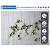 Allenjoy White Wood Backdrop with Floral Crown Wreath - Allenjoystudio