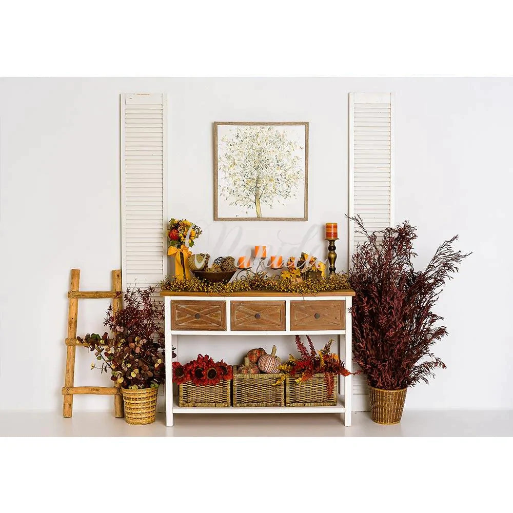 Allenjoy Autumn Pumpkin Living Room Backdrop Designed By Panida Phillips - Allenjoystudio