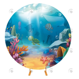 Allenjoy Mermaid Circle Backdrop Cover For Baby Shower Birthday Party