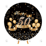 Allenjoy Black Gold 50Th Birthday Round Cover