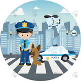 Allenjoy Policeman Theme Round Circle Backdrop Cover For Birthday Party