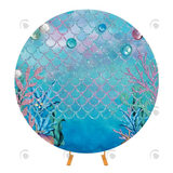 Allenjoy Mermaid Circle Backdrop Cover For Birthday Decoration