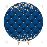 Allenjoy Blue Gold Backdrop Cover For Birthday Party