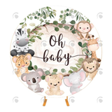 Allenjoy Baby Shower Party Round Backdrop Cover