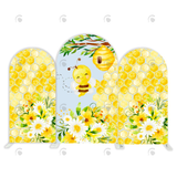 Allenjoy Honey Sweet Yellow Bee Theme Birthday Party Arch Backdrop Wall Cloth Cover