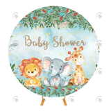 Allenjoy Baby Shower Decoration Round Backdrop Cover