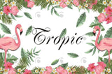 Allenjoy Tropic Flamingo Theme Happy Birthday Backdrop