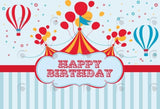 Allenjoy Blue White Circus Birthday Decoration Backdrop