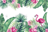 Allenjoy Tropic Flamingo Theme Happy Birthday Backdrop