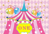 Allenjoy Pink Circus Birthday Decoration Backdrop