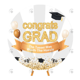 Allenjoy Congrats Grad Round Backdrop Cover