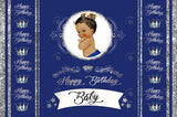 Allenjoy Sliver Blue Birthday Baby Shower Party Backdrop