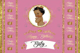 Allenjoy Gold Pink Baby Shower Party Backdrop