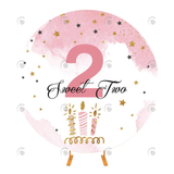 Allenjoy Happy 2Nd Birthday Baby Birthday Round Backdrop Cover