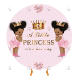 Allenjoy A Little Princess Birthday Round Backdrop Cover