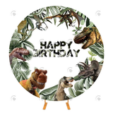 Allenjoy Dinosaur Theme Birthday Party Decorations Round Backdrop Cover