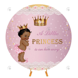 Allenjoy A Little Princess Birthday Round Backdrop Cover