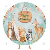 Allenjoy Jungle Animal Birthday Round Cover