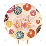 Allenjoy Doughnut Theme Birthday Party Circle Cover