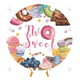 Allenjoy Doughnut Theme Round Backdrop Cover