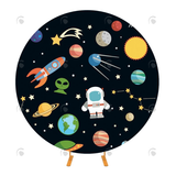 Allenjoy Space Theme Round Backdrop Cover