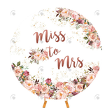 Allenjoy Mr & Mrs Bride To Be Decoration Round Backdrop Cover