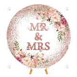 Allenjoy Mr & Mrs Decoration Round Backdrop Cover