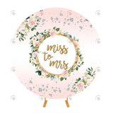 Allenjoy Miss To Mrs Bridal Shower Decoration Round Backdrop Cover