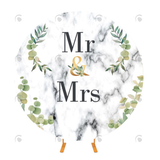 Allenjoy Mr & Mrs Bride To Be Decoration Round Backdrop Cover