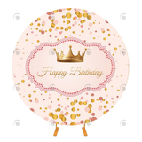 Allenjoy Birthday Decoration Circle Backdrop Cover