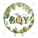 Allenjoy Safari Wild Jungle Boy Birthday Party Decorations Round Backdrop