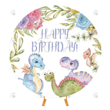 Allenjoy Dinosaur Birthday Party Decorations Round Backdrop