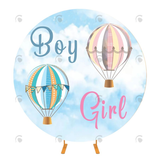 Allenjoy Gender Reveal Party Decoration Round Backdrop