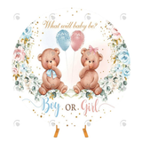 Allenjoy Boy Or Girl Gender Reveal Party Round Backdrop