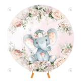 Allenjoy Elephant Decoration Birthday Party Round Backdrop Cover