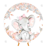 Allenjoy Elephant Floral Decoration Birthday Baby Shower Party Backdrop Cover